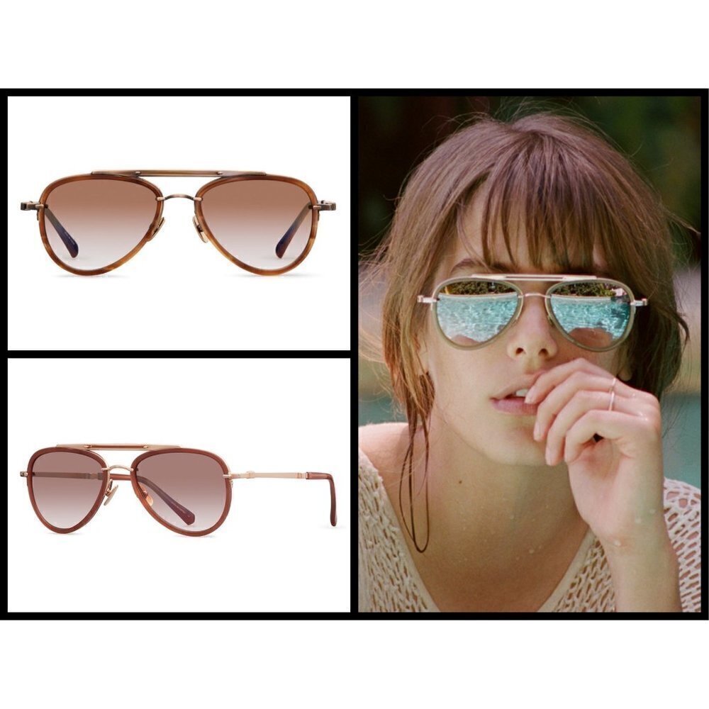 💕MR LEIGHT💕 Doheny SL Sunglasses ~ Aviator Rosewood NWOT